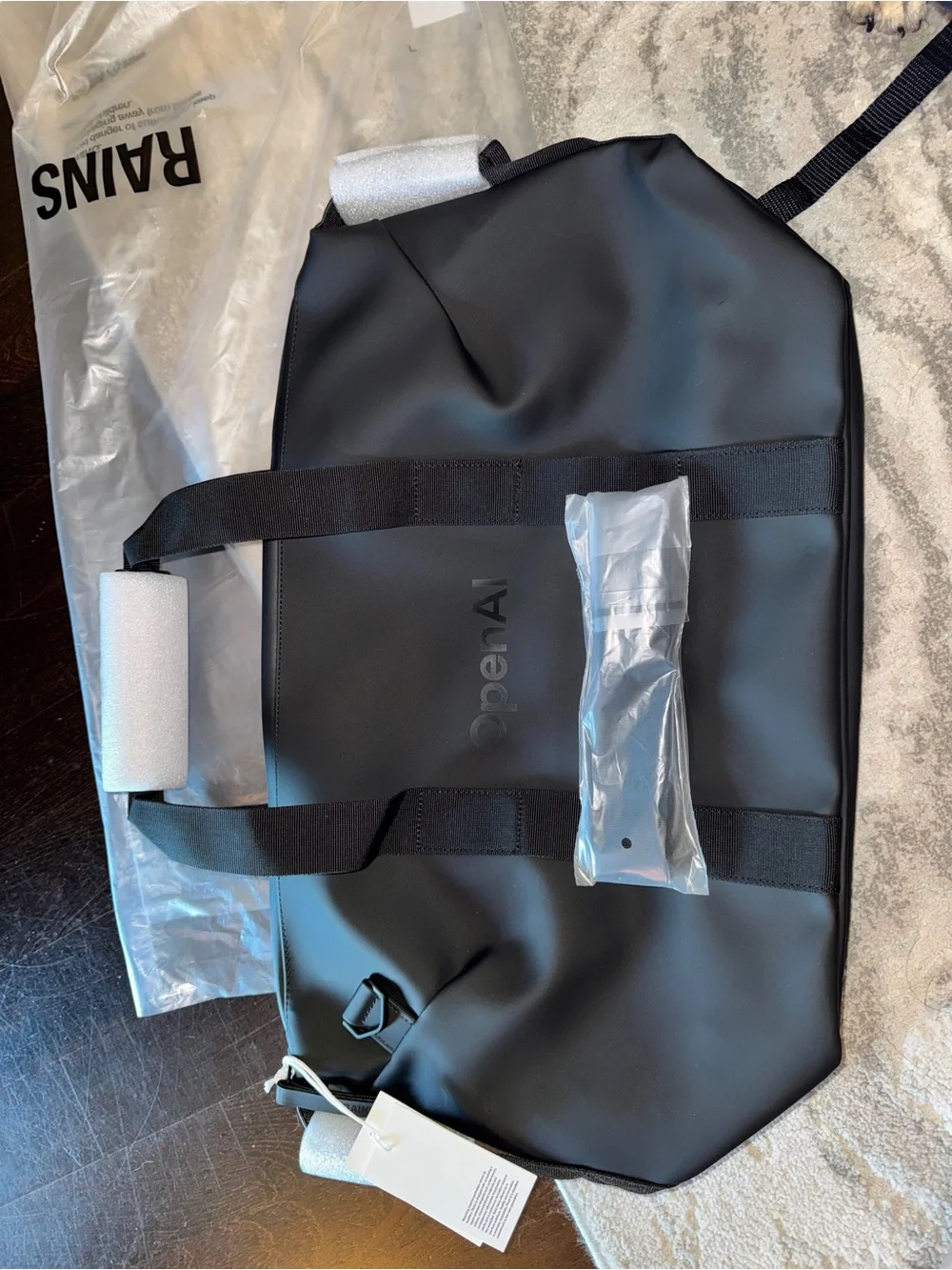 RAINS Black Weekend Duffel Bag SMALL